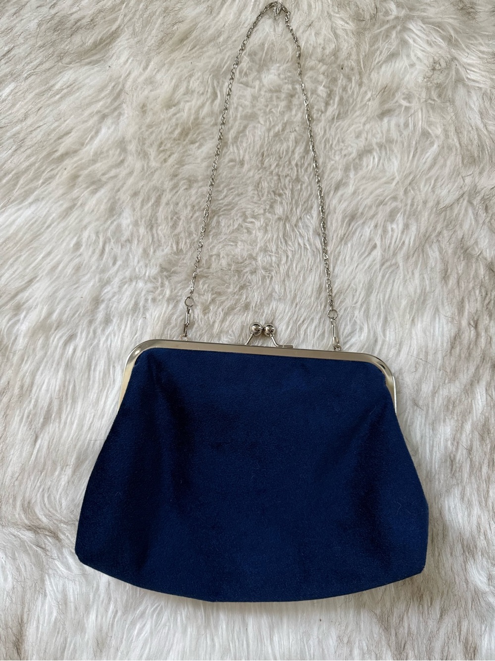Classic Clutch Navy and silver